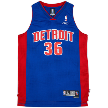 Camiseta Reebok Swingman de visitante de los Detroit Pistons Wallace #36 2004-06 - 8/10 - (L)