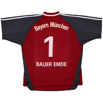 2001-02 Bayern Munich Home Shirt Bauer Emde #1 - 6/10 - (L)