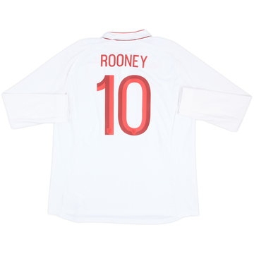 2012-13 England Home L/S Shirt Rooney #10 - 9/10 - (XXL)