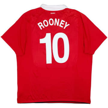 2010-11 Manchester United Home Shirt Rooney #10 - 7/10 - (XXL)