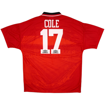 1994-96 Manchester United Home Shirt Cole #17 - 9/10 - (XL)