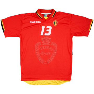 1996-98 Belgium Match Issue Home Shirt #13