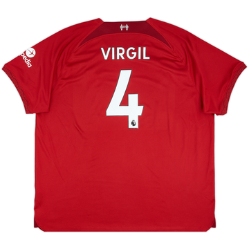 2022-23 Liverpool Home Shirt Virgil #4 - 9/10 - (3XL)