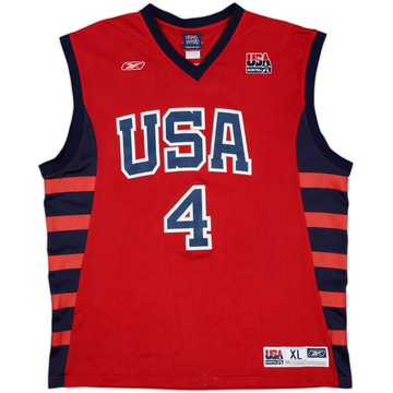 2004 USA Iverson #4 Reebok Alternate Jersey - 9/10 - (XL)