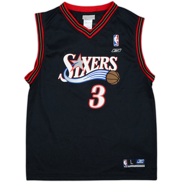 2002-06 Philadelphia 76ers Iverson #3 Reebok Away Jersey - 7/10 - (L.Boys)