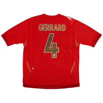2006-08 England Away Shirt Gerrard #4 - 5/10 - (XL)