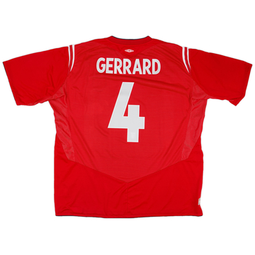 2004-06 England Away Shirt Gerrard #4 - 8/10 - (3XL)