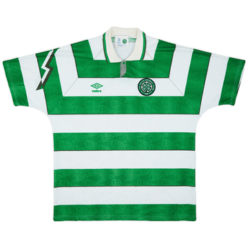 1991-92 Celtic Home Shirt - 8/10 - (XL)