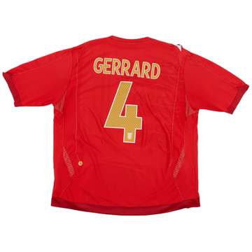 2006-08 England Away Shirt Gerrard #4 - 7/10 - (XXL)