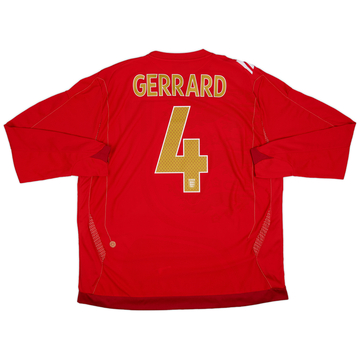 2006-08 England Away L/S Shirt Gerrard #4 - 8/10 - (XXL)
