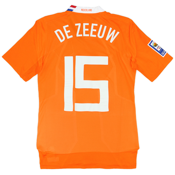 2008 Netherlands Match Issue Home Shirt De Zeeuw #15 (v Iceland)