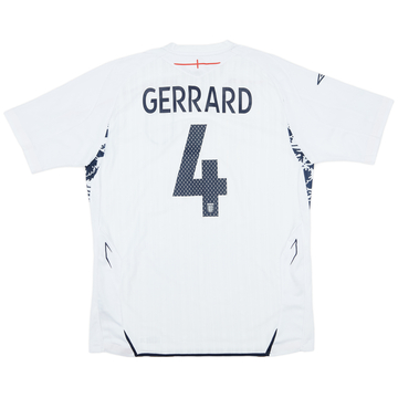 2007-09 England Home Shirt Gerrard #4 - 6/10 - (L)
