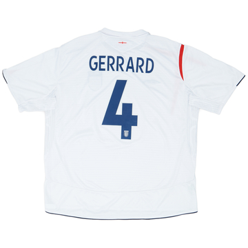 2005-07 England Home Shirt Gerrard #4 - 7/10 - (3XL)