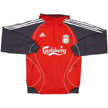 2006-07 Liverpool adidas 1/4 Zip Hooded Rain Jacket - 8/10 - (XL.Boys)