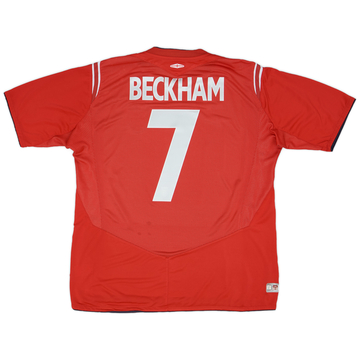 2004-06 England Away Shirt Beckham #7 - 7/10 - (XL)
