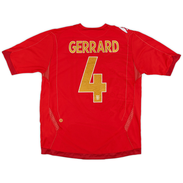2006-08 England Away Shirt Gerrard #4 - 6/10 - (L)