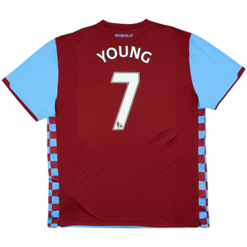 2010-11 Aston Villa Home Shirt Young #7 - 9/10 - (XXL)