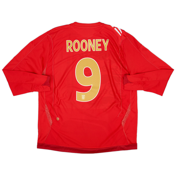 2006-08 England Away L/S Shirt Rooney #9 - 9/10 - (XL)