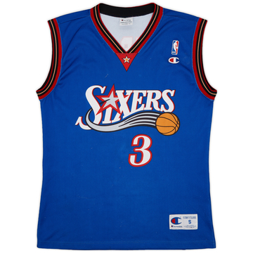 1999-00 Philadelphia 76ers Iverson #3 Champion Alternate Jersey - 8/10 - (S)