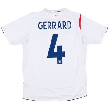 2005-07 England Home Shirt Gerrard #4 - 5/10 - (L)
