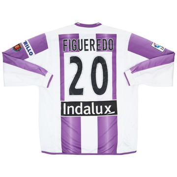 2004-05 Real Valladolid Match Issue Home L/S Shirt Figueredo #20