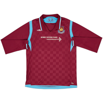 2009-10 West Ham Home L/S Shirt - 8/10 - (XL.Boys)
