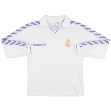1986-88 Real Madrid Home L/S Shirt - 8/10 - (M)