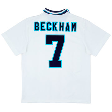 1995-97 England Home Shirt Beckham #7 - 8/10 - (L)
