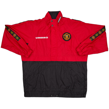 1996-97 Manchester United Umbro 1/2 Zip Drill Top - 8/10 - (Y)