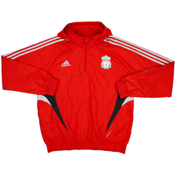 2008-09 Liverpool adidas 1/4 Zip Hooded Rain Jacket - 8/10 - (L)