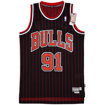 1995-96 Chicago Bulls Rodman #91 adidas Hardwood Classics Swingman Alternate Jersey (M)