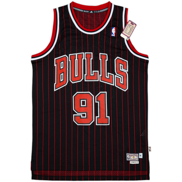 1995-96 Chicago Bulls Rodman #91 adidas Hardwood Classics Swingman Alternate Jersey (M)