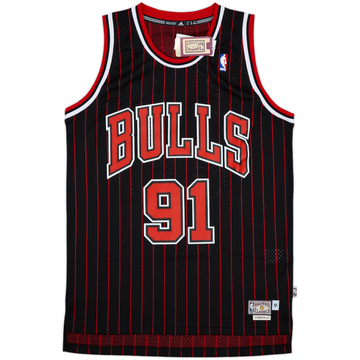 1995-96 Chicago Bulls Rodman #91 adidas Hardwood Classics Swingman Alternate Jersey (M)