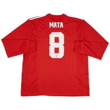 2017-18 Manchester United Home L/S Shirt Mata #8 - 9/10 - (XXL)