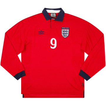 1999-01 England Match Issue Away L/S Shirt #9 (Shearer)