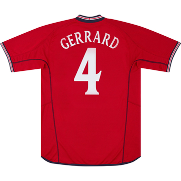 2002-04 England Away Shirt Gerrard #4 - 8/10