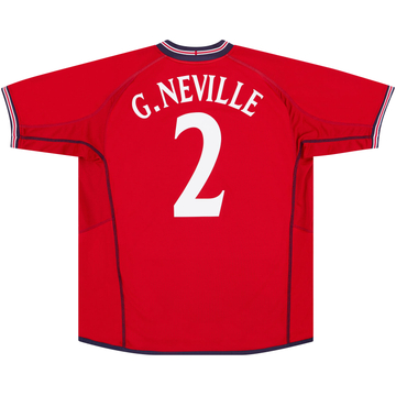2002-04 England Away Shirt G.Neville #2 - 8/10