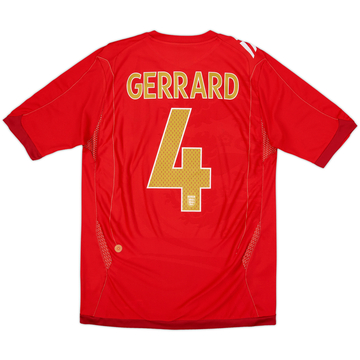 2006-08 England Away Shirt Gerrard #4ES