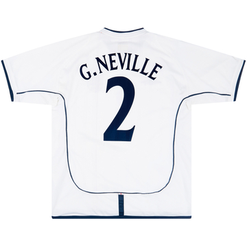 2001-03 England Home Shirt G.Neville #2 - 6/10