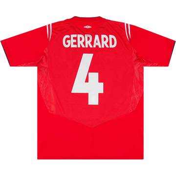 2004-06 England Away Shirt Gerrard #4 - 7/10