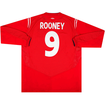 2004-06 England Away L/S Shirt Rooney #9 - 8/10 - (XXL)
