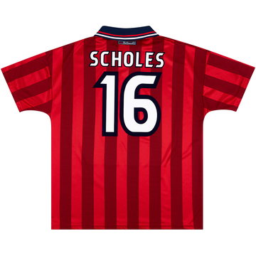 1997-99 England Away Shirt Scholes #16 - 8/10 - (XL)