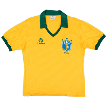 1985-88 Brazil Signed Home Shirt - 9/10 - (M)