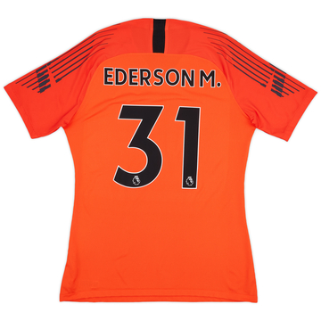 2018-19 Manchester City Authentic GK S/S Shirt Ederson.M #31 - 10/10 - (L)