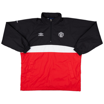 1998-00 Manchester United Umbro Hooded 1/4 Zip Drill Top - 8/10 - (S)