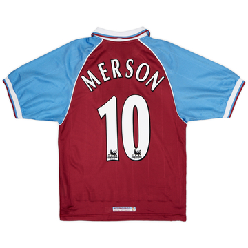 1998-99 Aston Villa Home Shirt Merson #10 - 9/10 - (S)