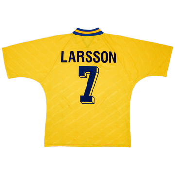 1994-96 Sweden Home Shirt Larsson #7 - 8/10 - (XL)