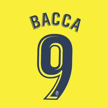 2017-18 Villarreal Home Bacca #9 Name Set