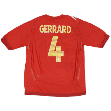 2006-08 England Away Shirt Gerrard #4 - 6/10 - (L)