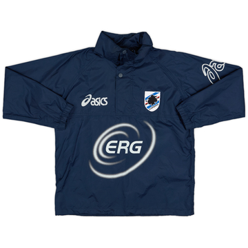 2002-03 Sampdoria Asics 1/4 Zip Rain Jacket - 9/10 - (XL.Boys)